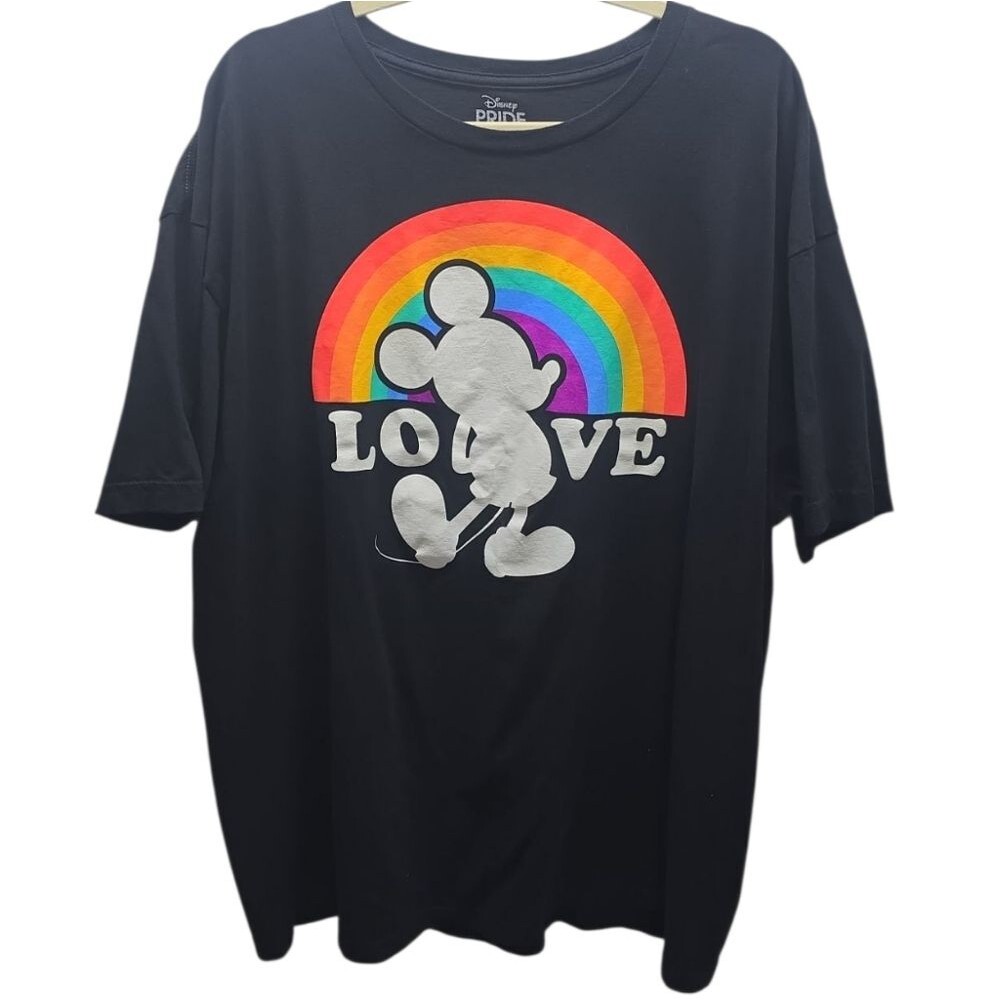 Mickey Mouse  Disney Pride Collection rainbow black  t-shirt size 2Xl